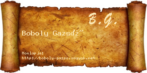 Boboly Gazsó névjegykártya